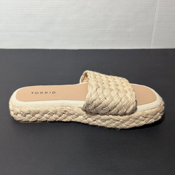 Torrid Jute Raffia Woven Platform Slides W 7 - Picture 3 of 10